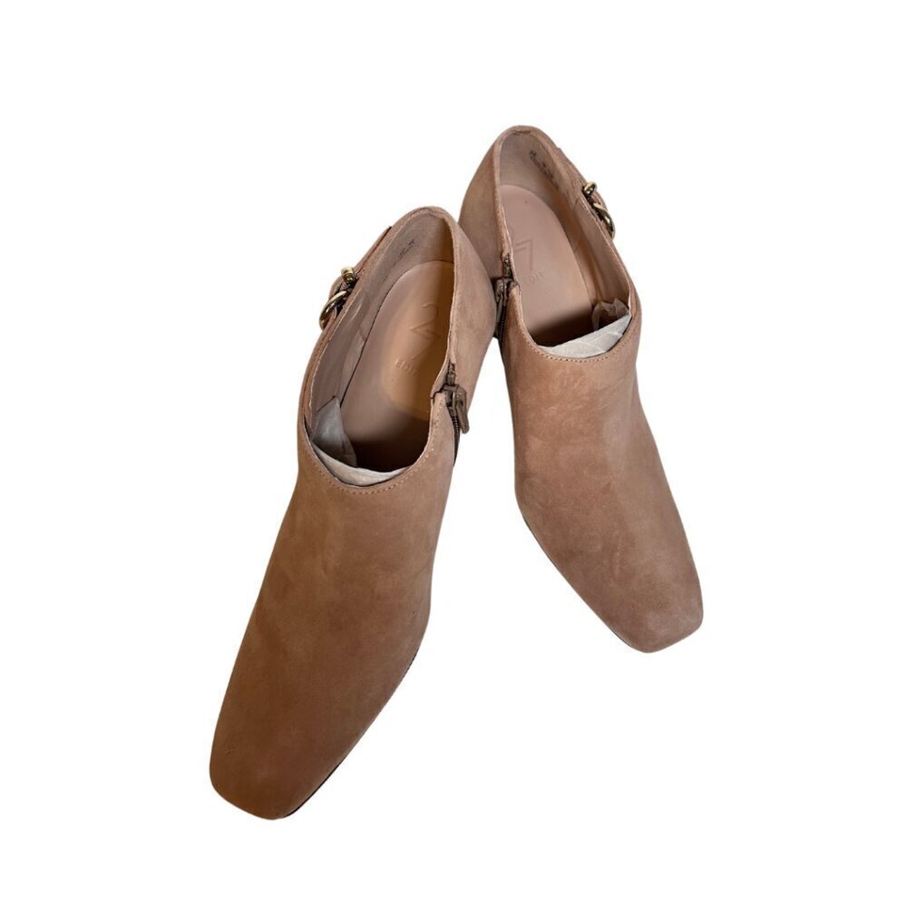 Penny Square Toe Stiletto Ankle Boots Women's Size 7.5 W in Taupe - Picture 4 of 10